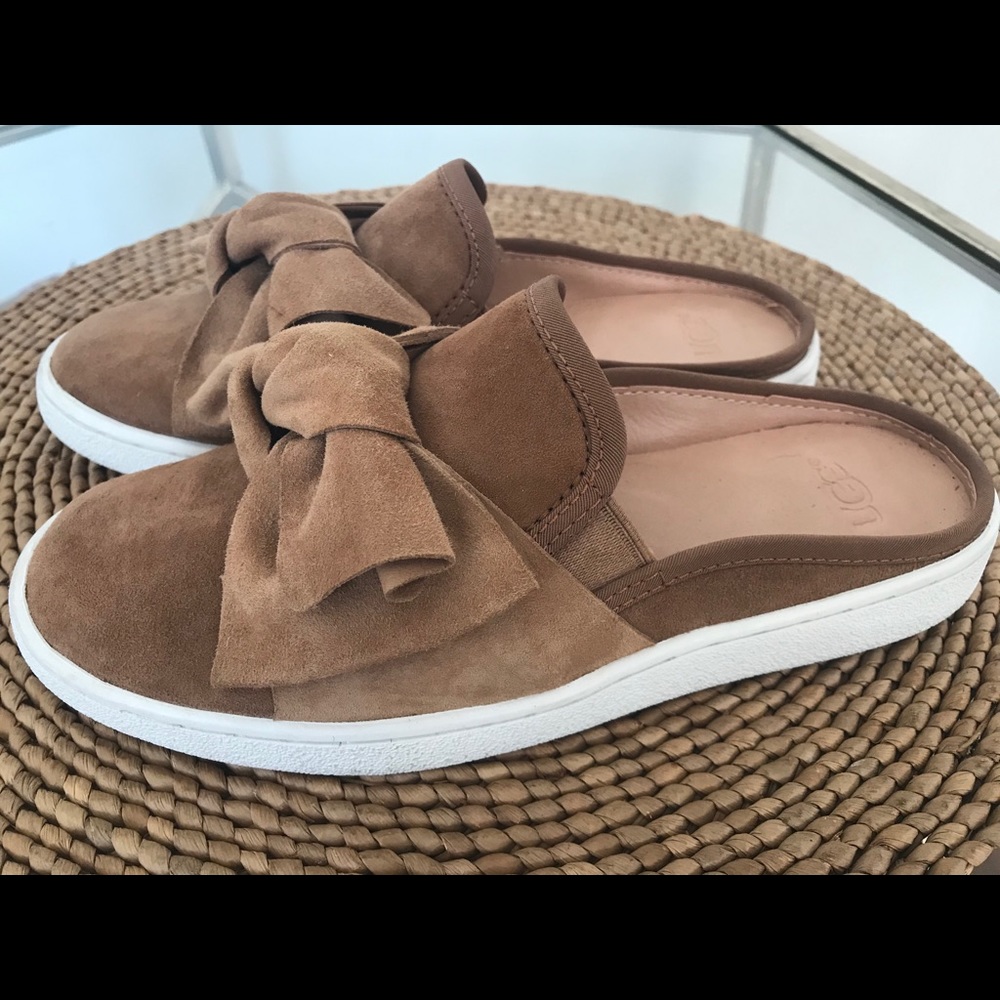 UGG brown suede mules, size 5